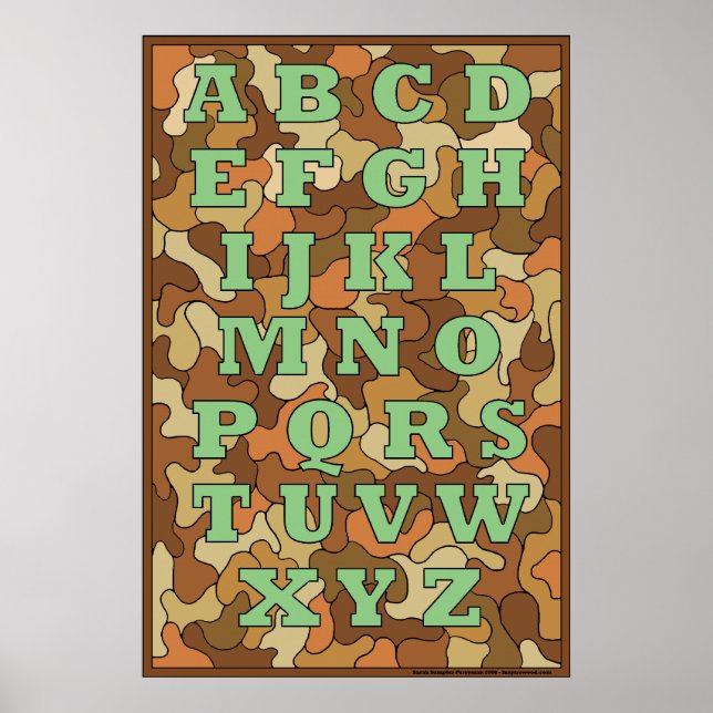 Affiche de l'alphabet du camouflage (Devant)