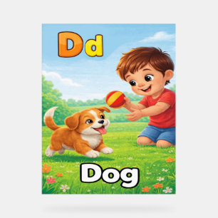 Affiche de l'alphabet lettre D - D est pour Chien