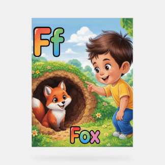Affiche de l'alphabet lettre F – F pour renard