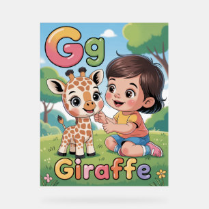Affiche de l'alphabet lettre G – G est pour Girafe