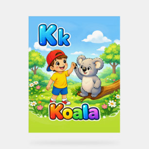 Affiche de l'alphabet lettre K – K est pour Koala