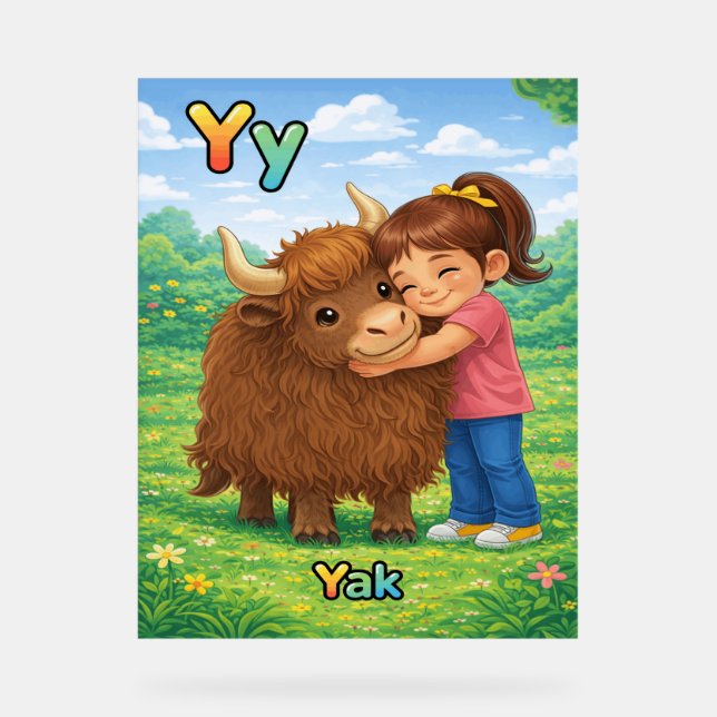 Affiche de l'alphabet lettre Y – Y est pour Yak (Recto)