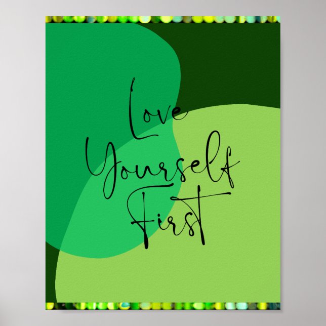 Affiche de l'amour de soi Vert Abstrait S'aimer d' (Devant)