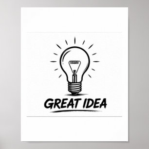 Affiche de l'ampoule « Excellente Idée »