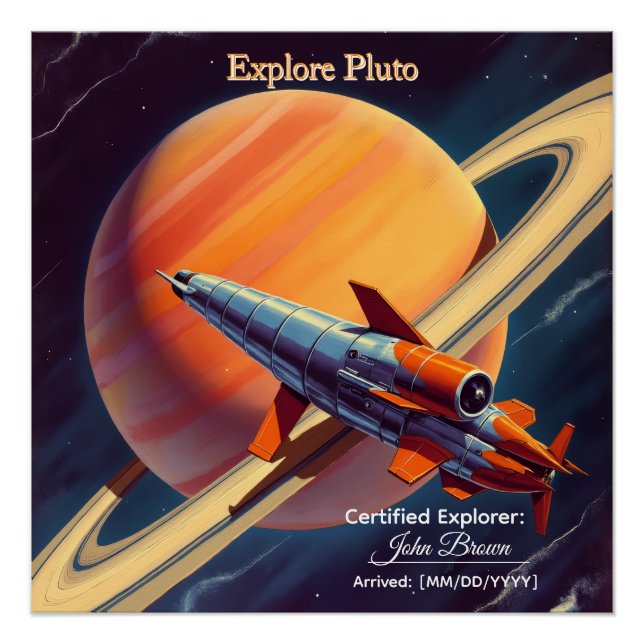 Affiche de lancement de fusée rétro - Espace vinta (Devant)