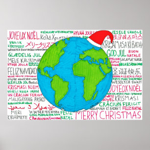 Affiche de langues du monde de Joyeux Noël