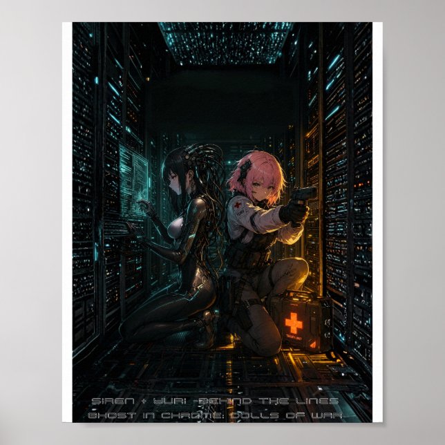 Affiche de l'anime cyberpunk Ghost in Chrome (Devant)