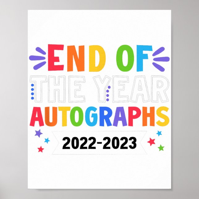 Affiche De L'Année Autographes 2023 Enseignant Jour Dernie (Devant)
