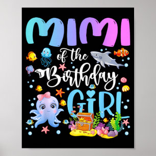 Affiche De l'anniversaire de Mimi Mer Poisson Océan