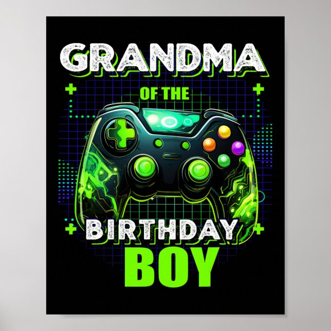 Affiche De L'Anniversaire Garçon Correspondant Famille Jeu (Devant)