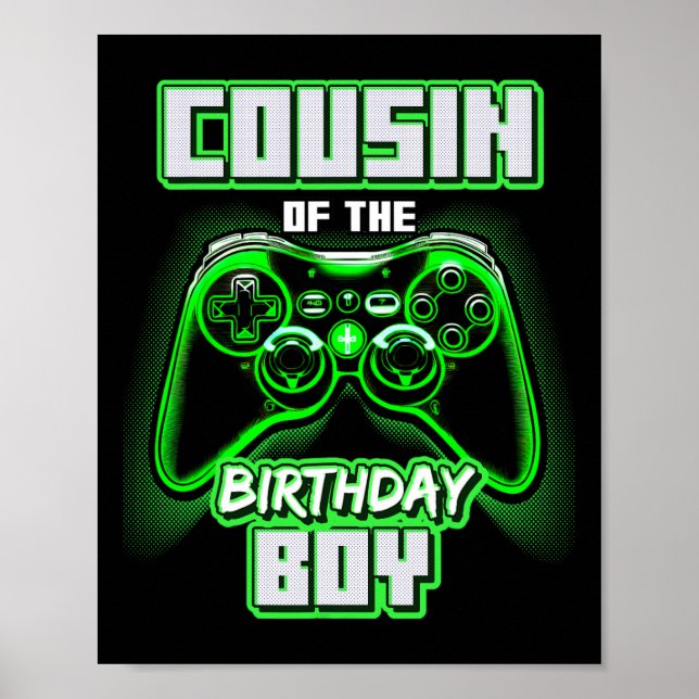 Affiche De L'Anniversaire Garçon Correspondant Famille Jeu (Devant)