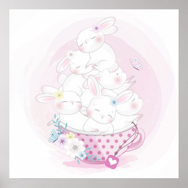 Affiche de lapin bébé (Devant)