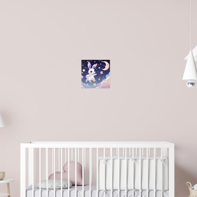 Affiche de lapin céleste – Lapin pastel Kawaii (Pépinière 2)