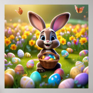 Affiche de lapin de Pâques