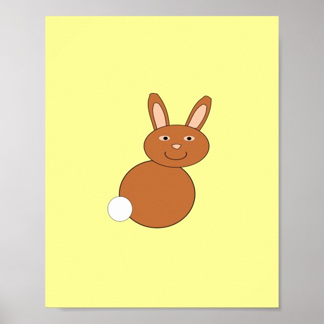 Affiche de lapin de Pâques heureux (Devant)