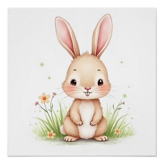 Affiche de lapin personnalisée -  (Devant)