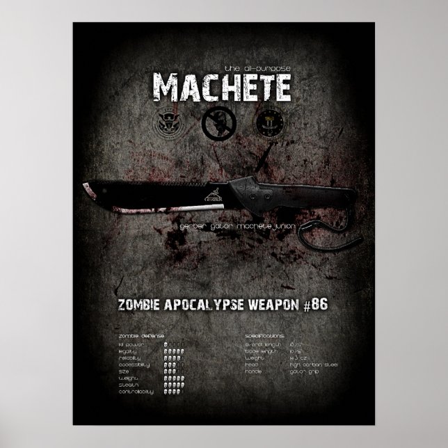 Affiche de l'apocalypse de Machete zombie (Devant)