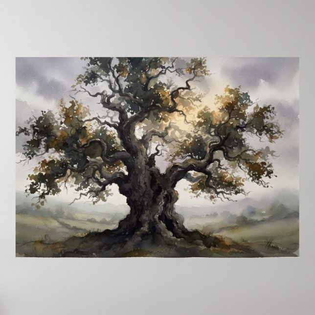 Affiche de l'arbre esprit gardien du chêne ancien (Devant)