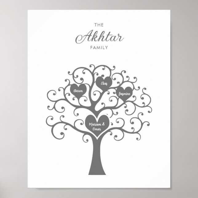 Affiche de l'arbre généalogique Silver Hearts (Devant)