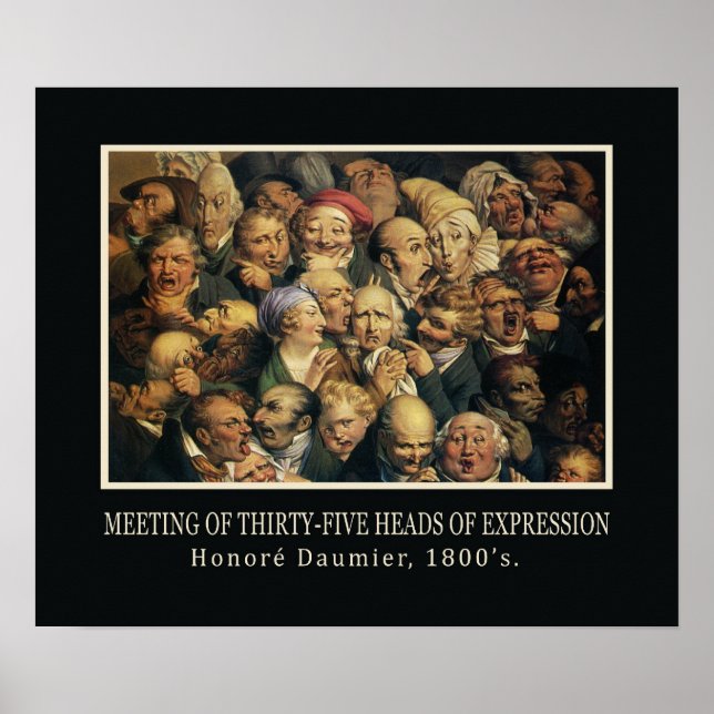 Affiche de l'art Expressions de Daumier (Devant)