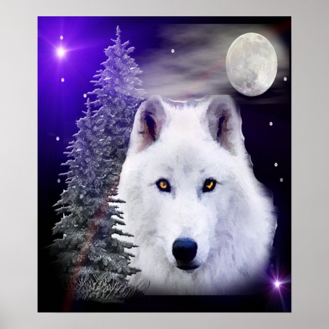 Affiche de l'art numérique Wolf (Devant)