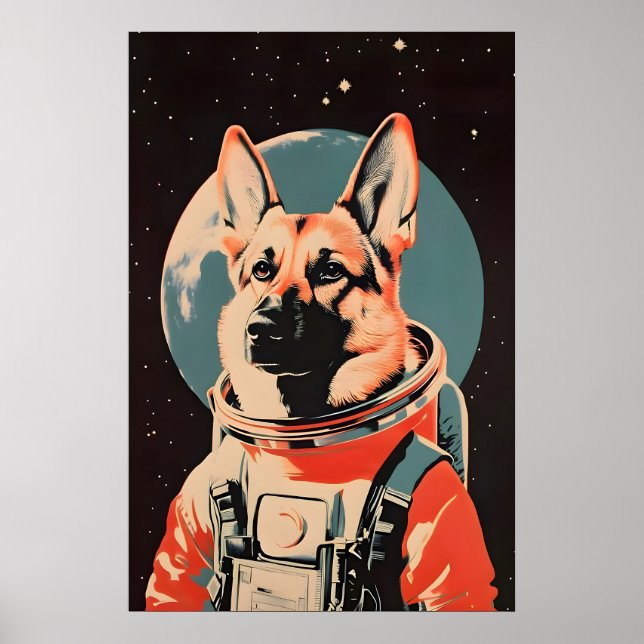 Affiche de l'astronaute Berger Allemand, Berger Al (Devant)