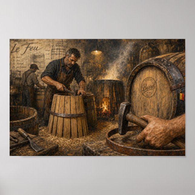 Affiche de l'atelier éclairé au feu du tonnelier b (Devant)