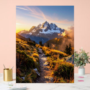Affiche de l'aube de l'aventure en montagne
