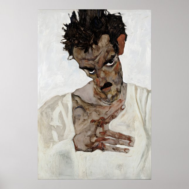Affiche de l'autoportrait d'Egon Schiele Expressio (Devant)