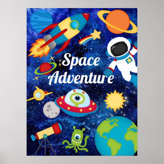 Affiche de l'aventure spatiale pour enfants (Devant)