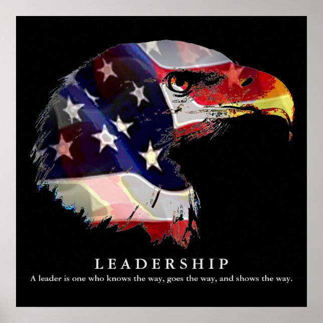 Affiche de leadership Pop Art Drapeau américain Ai (Devant)
