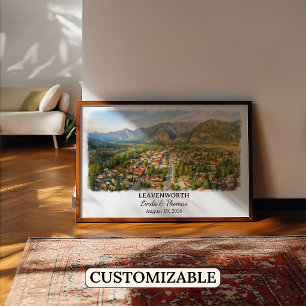 Affiche de Leavenworth Washington, Aquarelle, Sur
