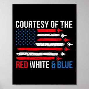 Affiche De l'écarlate blanc et bleu 4 juillet