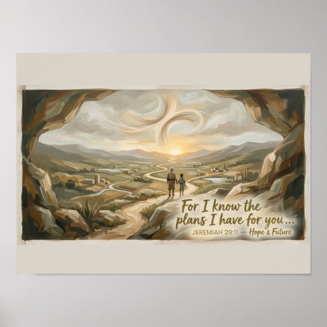 Affiche de l'Écriture Jérémie 29:11 | Mur Chrétien (Devant)