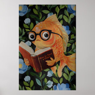 Affiche de lecture de poissons fantaisistes - Thèm