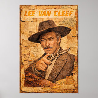 Affiche de Lee Van Cleef avec un Revolver