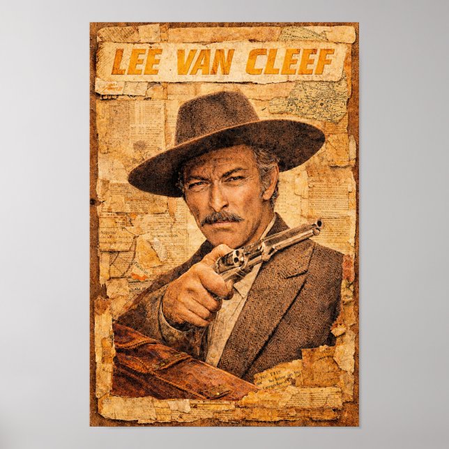Affiche de Lee Van Cleef avec un Revolver (Devant)