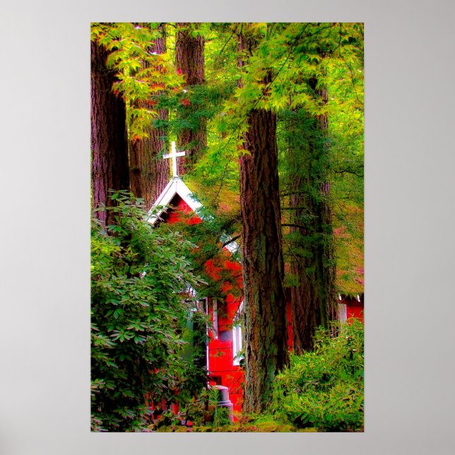 Affiche de l'église du pays rouge (Devant)