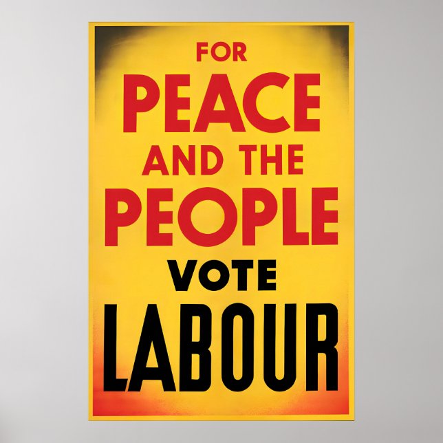 Affiche de l'élection britannique Pour la paix et  (Devant)