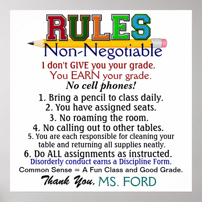 Affiche de l'enseignant de l'école - SRF (Devant)