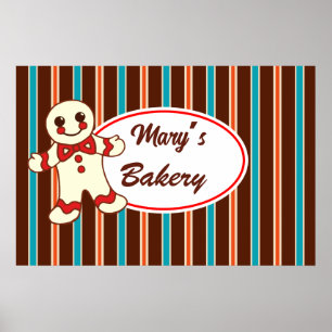 Affiche de l'entreprise de biscuits rayés au choco