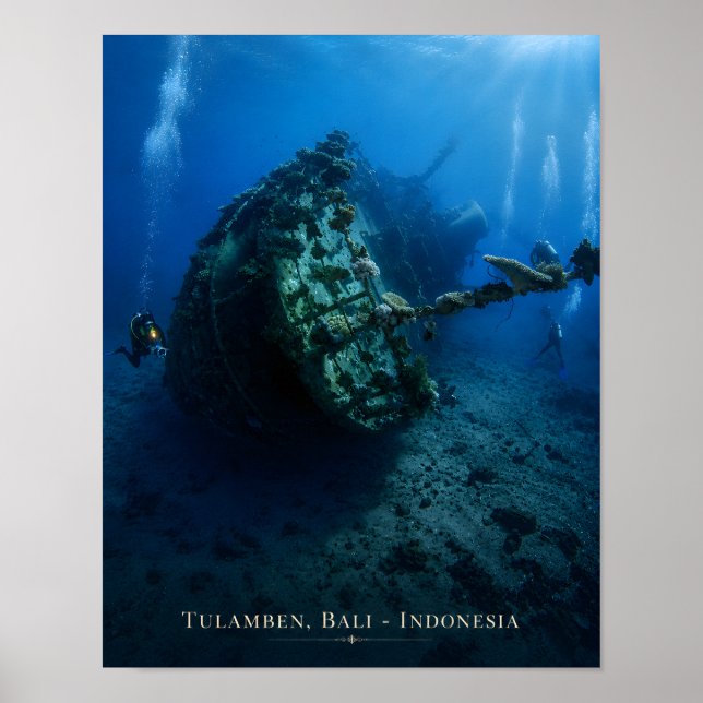 Affiche de l'épave du navire de Tulamben Bali (Devant)