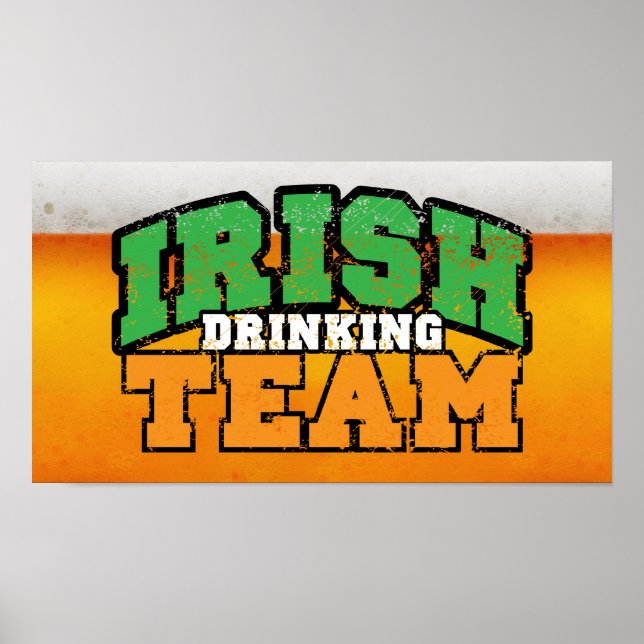 Affiche de l'équipe de boisson irlandaise 18,95 $ (Devant)