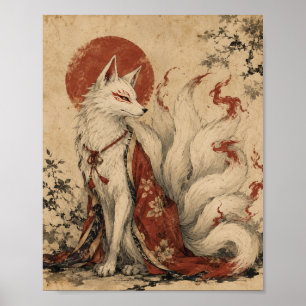 Affiche de l'esprit de kitsune à queue dorée