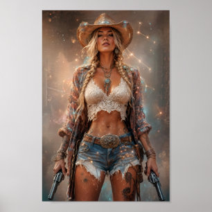 Affiche de l'Esprit de la Cowgirl Cosmique Sauvage