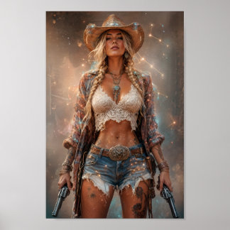 Affiche de l'Esprit de la Cowgirl Cosmique Sauvage