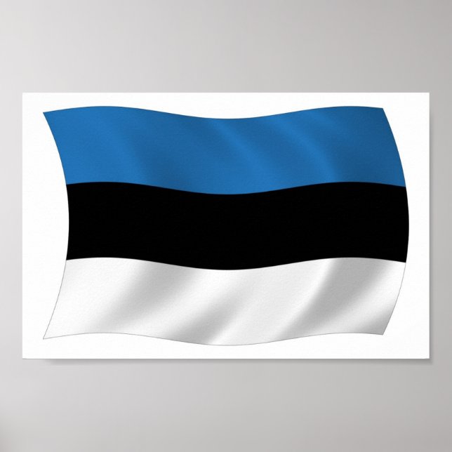Affiche de l'Estonie avec drapeau à imprimer (Devant)