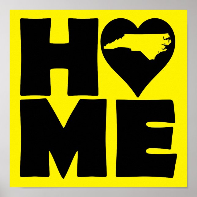 Affiche de l'État de Caroline du Nord Home Heart S (Devant)