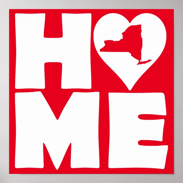 Affiche de l'État de New York Home Heart (Devant)