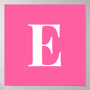 Affiche de lettre à monogramme rose   Initiale per